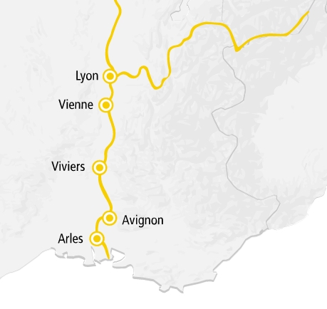 AROSA河轮南法普罗旺斯巡游 行程安排路线图