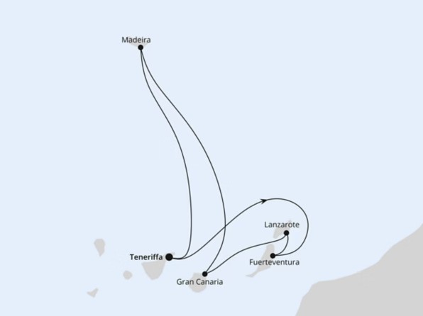 加那利群岛＋马德拉岛 行程安排路线图
